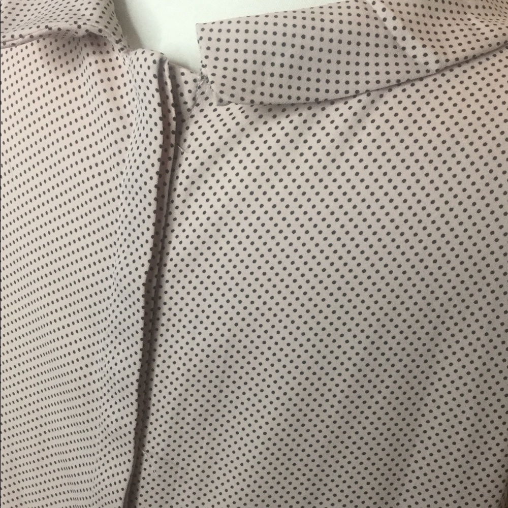 Zara Basic Polka Dot Drape Front Blouse Size L - image 4